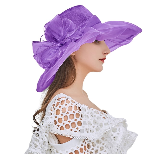 WEIYLL Sun Hat for Women Summer Mesh Spring Tempera Sunshade Wedding Flower Dome Dress Large Brim Visors Cap