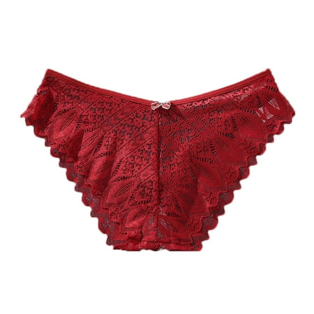 WMTBSRSW Lace Thongs for Women Low Waiste Cotton Crotch Thongs Seamless Breathable Cross Underwear Panties Comfy Lightweight Cheeky Ladies Panty