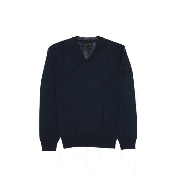 Baruffa Men's Heather V-Neck Sweater (Medium, Blue)