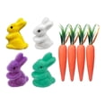 thumbnail image 2 of Adorno de Zanahoria Y de Pascua, Figuritas Artesanales de Conejo, Decoración de Conejo de Pascua para Oficina, Estantería, Mesa Interior, Pri Estilo A, 2 of 8