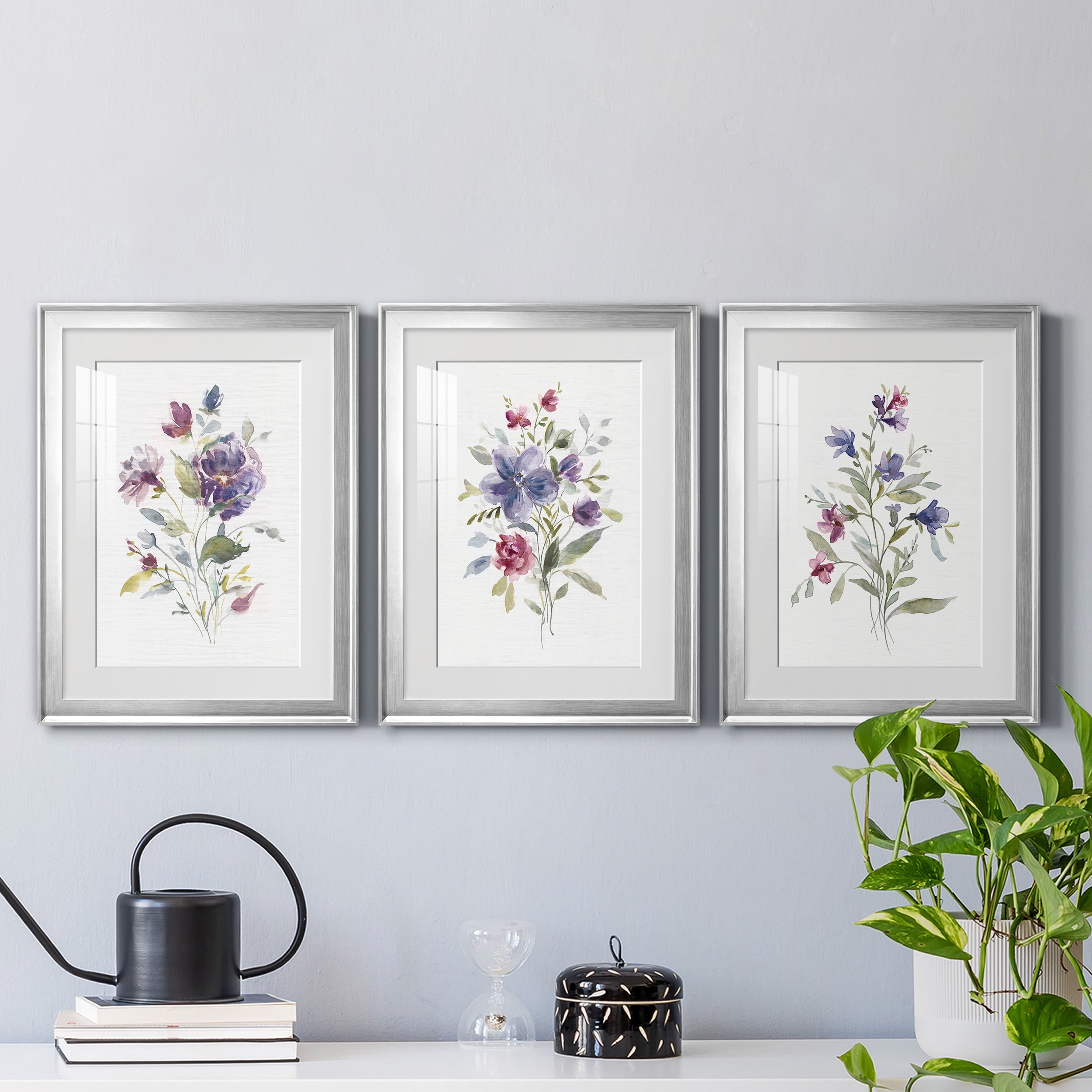 Color Variety I Premium Framed Prints Set of 3 - Ready to Hang - 22 x 30 Each - Silver Frame