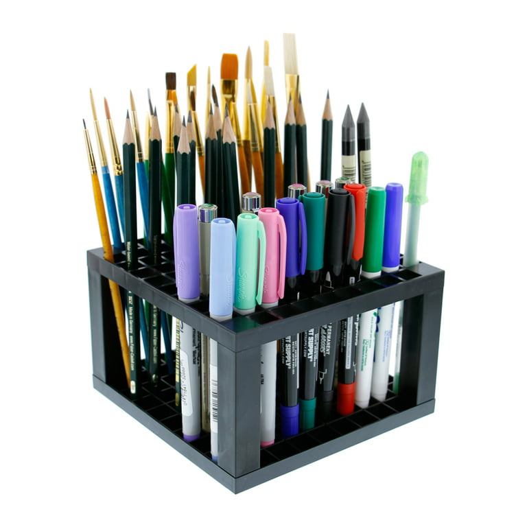 Paint Brush Holder 67 Holes Wooden Paint Brush Holder Stand Desk Organizer Watercolor  Brush Tray Rack For Pencils Paint Brushes - AliExpress