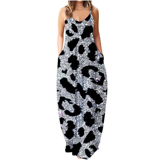 Vestido largo de playa ajustado con estampado Floral a rayas sin mangas con cuello en V y cintura media a la moda para mujer Pompotops ghjkhdj8341