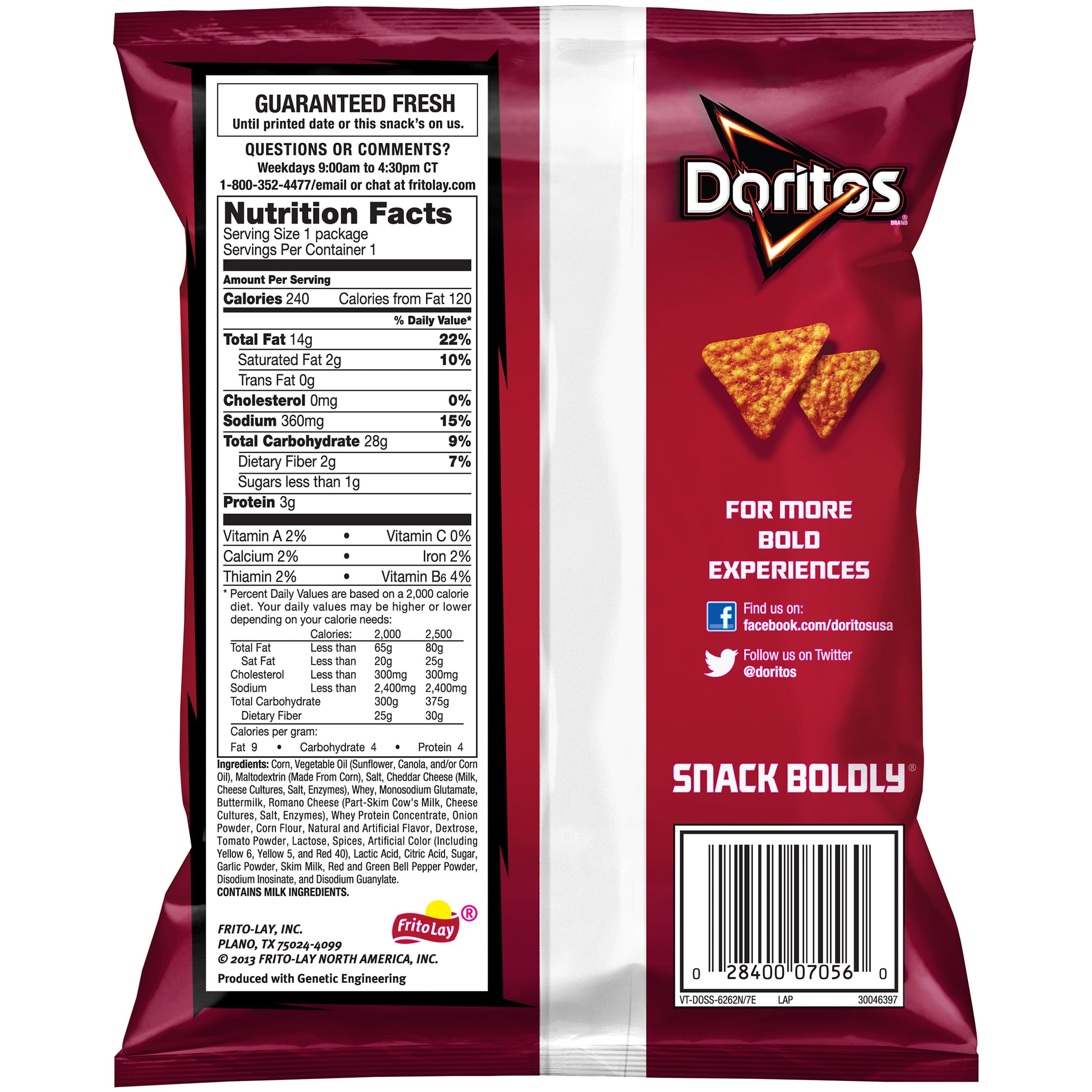 Doritos Nacho Cheese Tortilla Chips 175 Oz Bag Walmart within The Elegant and Gorgeous nutrition facts doritos regarding Provide Property
