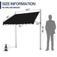 thumbnail image 3 of IVV 78.7"D x 59.1"W Manual Retractable Awning, Outdoor Patio Sunshade Shelter w/ Height Adjustable 78-118in Support Pole, UV 50+ Protection, NO Drilling Awings for Backyard (Black), 3 of 8