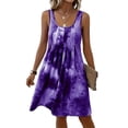 thumbnail image 2 of Hilenly Womens Plus Size Tank Dress Sleeveless Square Neck Pleated Flowy Mini Dress Summer Beach Tie Dye Sundress, 2 of 7