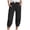 Black, variant on Mnuaqn Linen Capri Pants for Women High Waisted Wide Leg Cropped Pants Summer Casual Elastic Waist Yoga Capris with Pockets (Khaki, S)