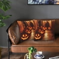 thumbnail image 5 of Halloween Throw Pillow Covers, Halloween Pumpkin Corridor Halloween Decorations Square Pillow Cases with Invisible Zipper for Bed Couch Sofa, Farmhouse Halloween Decor-2 Pack 16x16, 5 of 6