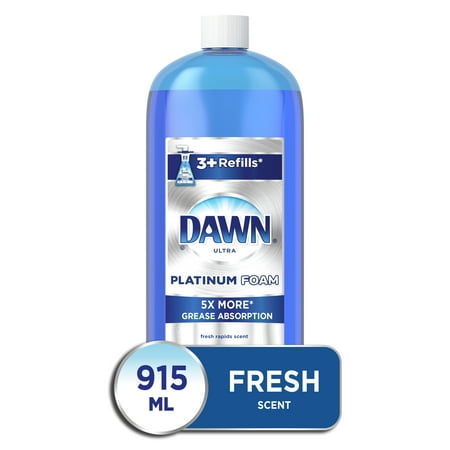 Dawn Platinum Dishwashing Foam, Fresh Rapids Scent, 30.9 fl oz