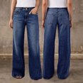 thumbnail image 2 of JUUNthy Jeans for Womens, High Rise Loose Fit Wide Leg Casual Daily Denim Pants with Pockets Black M, 2 of 13