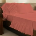 thumbnail image 2 of 4 Piece Corner Ruffle Sheet Set, 6" Inch Corner Ruffle On Flat Sheet And Pillowcases, 26 Inch Deep Pocket, 100% Egyptian Cotton, 800 TC, Twin XL Size, Solid Brick Red, 2 of 6