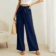 thumbnail image 7 of SOMER Women’s Wide Leg Pants Palazzo Pants Flowy Dressy Pants High Waisted Business Work Trousers with Pockets – Navy, 7 of 7