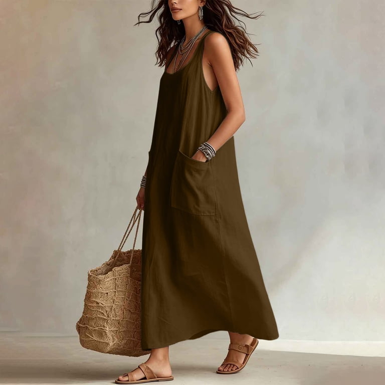 brown square neck maxi dress Cupshe So Extra Brown Maxi Dress - Brown