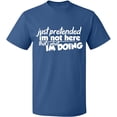 thumbnail image 2 of OXI T-Shirt - Just Pretended, Basic Casual T-Shirt for Men's and Women Fleece T-Shirt Short Sleeve - Indigo Blue Large, 2 of 3