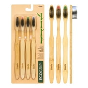 Lindo EcoGrip Bamboo Toothbrush - 100% Recyclable - German Made Fiber - 4pcs/pk