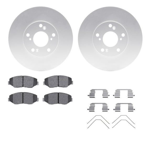 Dynamic Friction Company Front Geospec Brake Rotors with 5000 Advanced Brake Pads includes Hardware 4512-59151