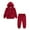 Wine, variant on Fesfesfes 2 Piece Set Girls Boys Fall Winter Long Sleeve Hooded Coat And Casual Pants Set Big Kids Solid Color Suit