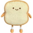 thumbnail image 1 of Cojín relleno de tostadas - 18 CM - forma de tostadas - para la siesta - pan de molde - cojín de sofá (expresión sonriente), 1 of 5