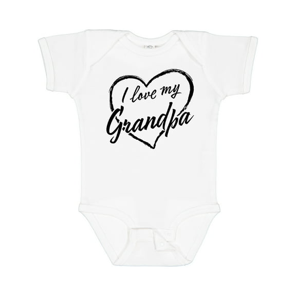 Inktastic I Love My Grandpa in Black Chalk Heart Boys or Girls Baby Bodysuit
