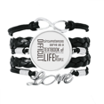 thumbnail image 1 of Quote Difficult Circumstances Is The Textbook Life Bracelet Love Accessory Twisted Leather Knitting Rope Wristband, 1 of 3