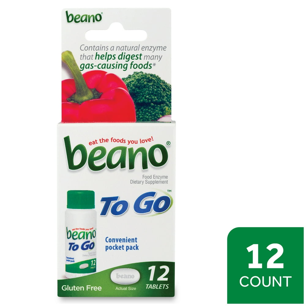Beano To Go, Gas Prevention and Digestive Enzyme Supplement, 12 Count