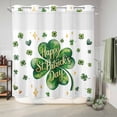 thumbnail image 6 of No Hook Shower Curtain, Saint Patrick's Day Shower Curtains for Bathroom with See Through Top Window, Watercolor Shamrock Love Star Lucky Green Waterproof & Washable Bath Curtain Long 72"x78", 6 of 9