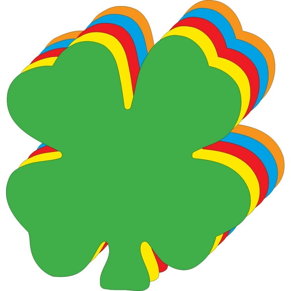 SHAPES ETC.  Large Assorted Color Creative Foam Cut-Outs - Four Leaf Clover