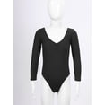thumbnail image 4 of ZDHoor Girls Long Sleeve Leotard Kids Bodysuit for Dance Gymnastics Costume 3-14 Years Black 13-14, 4 of 6