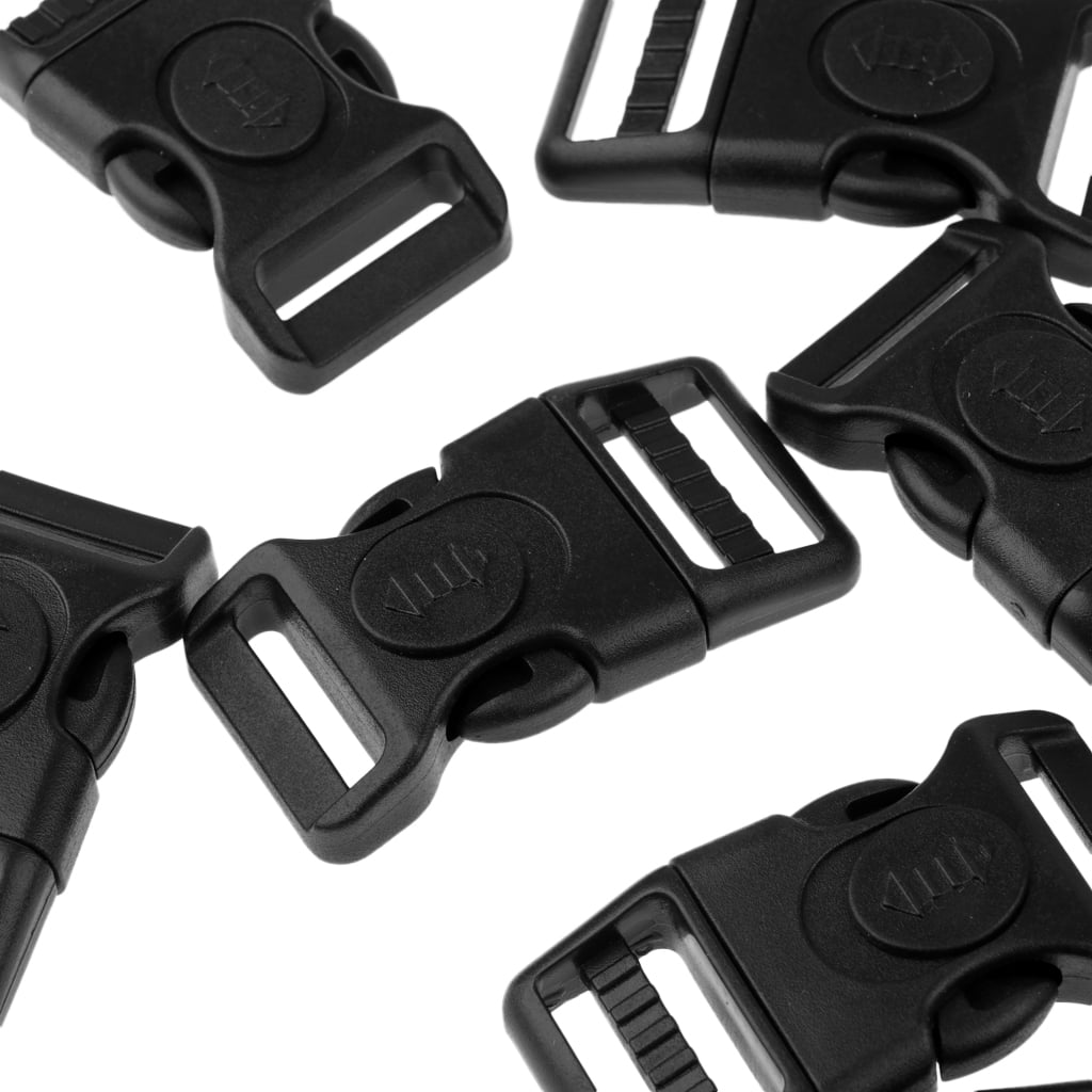 10pcs Plastic Black Curved Buckle Side Release for Paracord Bracelet 20mm