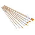 8pcs Flat Paint Brushes Set Nylon Hair Wooden Handle for Watercolor