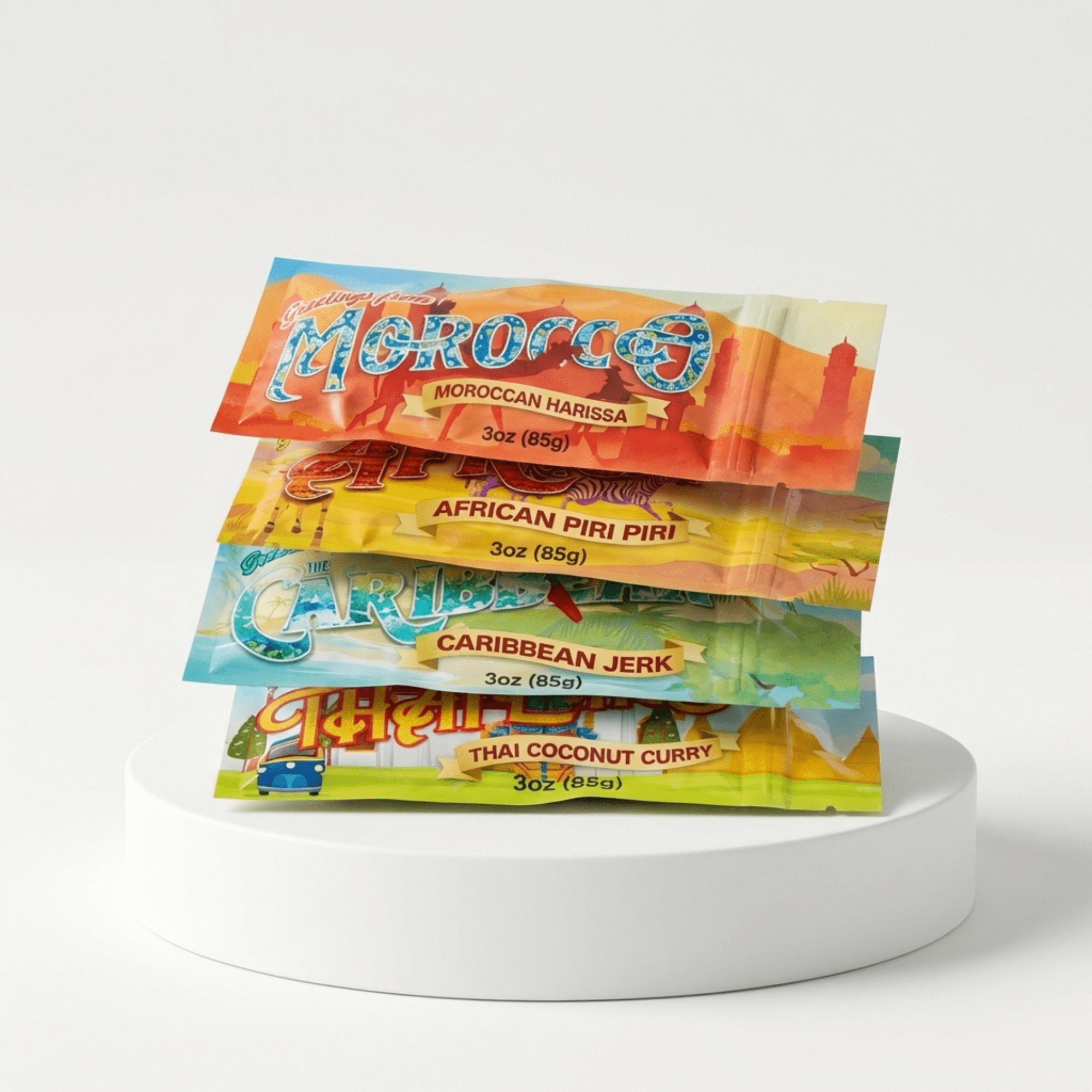 Sugar Plum Chocolates Around the World Tin Spicy Mixed Nuts Snack Assortment 4 Count 12 fl oz - Father's Day Gift