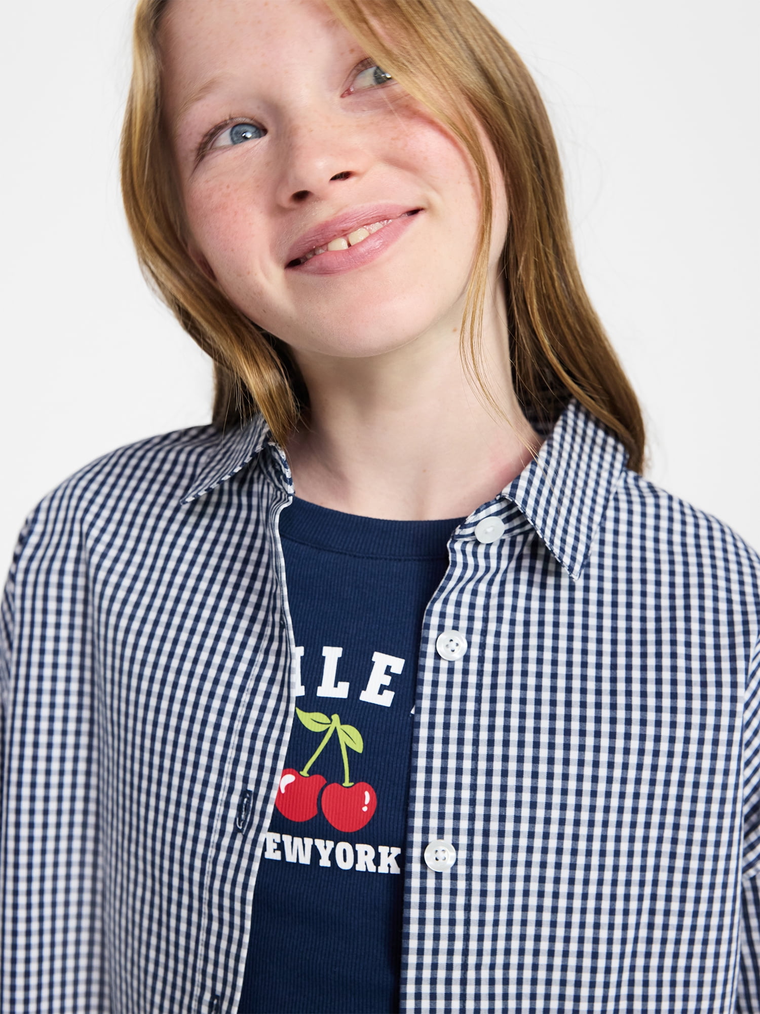 Weekend Academy Girls Button Up Shirt with Long Sleeves, Sizes 4-18
