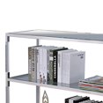 thumbnail image 4 of Benzara BM205335 Metal & Glass Sofa Table with 2 Open Shelves, Silver & Clear, 4 of 5
