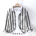thumbnail image 1 of REDHOTYPE Chemises en Lin Pur pour Hommes Manches Longues Col Rabattu Décontracté Hauts Classiques Basiques Mode Masculine Couleur Unie Vêtements Rétro, 1 of 1