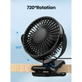 thumbnail image 7 of TOPK USB Clip on Fan, Small Clip Fan, USB Table Fan with 3 Speeds Strong Airflow, 720° Rotation, USB Powered, Ultra-Quiet, Desk Fans for Home/Office/Stroller/Library and Summer Gift Black, 7 of 7