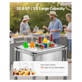 thumbnail image 2 of Rolling Ice Chest Cooler Cart, 32.8 Quart Stainless Steel Outdoor Cooler, Portable Beverage Trolley with Wheels & Shelf for Parties, Backyard, Bar, 2 of 9