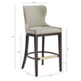 thumbnail image 3 of Blair Modern Wood Upholstered Barstool in Stone - Set of 3, 3 of 8