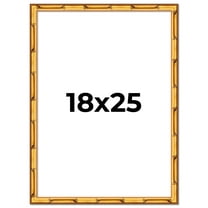 18x25 Frame Gold Bamboo Solid Wood Picture Frame | 0.75 Inch Moulding Width | Interior Frame Depth