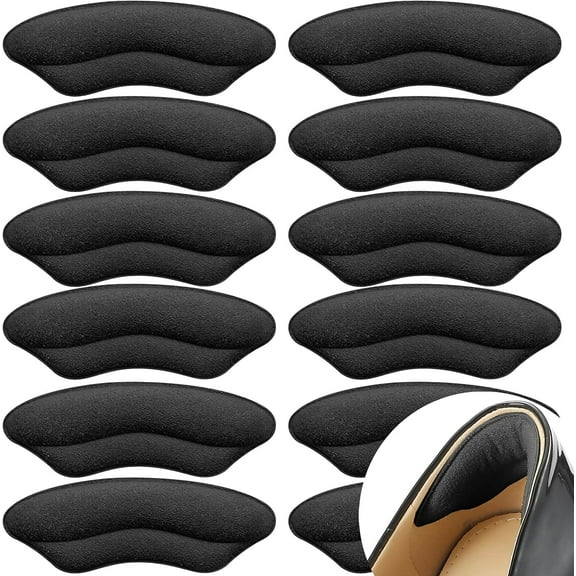 6 Pairs Heel Pads for Shoes That are Too Big, Heel Inserts for Women, Heel Grips for Womens Shoes Heel Protectors, Shoe Filler to Make Shoes Fit Tighter.(Black)