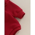 thumbnail image 6 of Infant Baby Girls Sweatshirt Jumpsuit Solid Color Round Neck Ruffled Long Sleeve Romper, 6 of 8