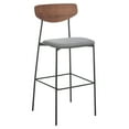 thumbnail image 4 of Safavieh  Ryker Barstool - 20.5" W x 20" L x 43" H Walnut/Grey, 4 of 10