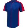 thumbnail image 2 of Augusta Sportswear Men's Full Button Baseball Jersey, NAVY/RED, Medium, 2 of 2
