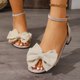 thumbnail image 2 of Negro Tacones Abiertos Del Dedo Del Pie de las Mujeres Más Tamaño Arco Redondo Del Dedo Del Pie Bloque de Tacón Sandalias con Hebilla Correa Del Tobillo, 2 of 9