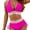 Rose Red, variant on Women's High Waisted Bikini Sets Two Piece Tummy Control Swimsuit Color Block Bathing Suits