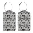 thumbnail image 3 of Disketp 1 Luggage Tag For Suitcase,Wild Animal Leopard Print Pattern Leather Baggage Tag With Stainless Steel Loop Privacy Cover For Women Men Girls, 3 of 5
