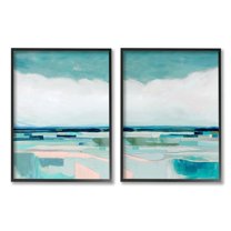 Stupell Industries Abstract Green Cloud Modern Geometric Landscape Framed Wall Art, 11 x 14, Design by Grace Popp
