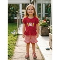 thumbnail image 4 of Loicainy Toddler Kids Girl Back to School Clothes Set 18 24 Months 2T 3T 4T 5T 6T Pencil Embroidery Short Sleeve Tops and Plaid Shorts Outfits Set, 4 of 9
