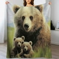 thumbnail image 3 of HENGT Cute Bear Blanket Soft Cozy Farmhouse Rustic Bears Plush Decor Throw Blanket All Season Ultra Warm Lightweight Fuzzy Forest Woodland Animal Blanket Gifts for Girls Boys Women Kids Bed, 3 of 6