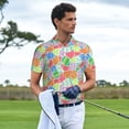 thumbnail image 3 of Gukieu easter eggs Print Men's Quick-drying POLO Shirt, Button-down Summer T-shirt, Suitable for Work and Outdoor Activities-Small, 3 of 6