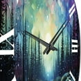 thumbnail image 3 of Designart "Dancing Lights of the Aurora Borealis IX" Aurora Borealis Oversized Wall Clock, 3 of 5